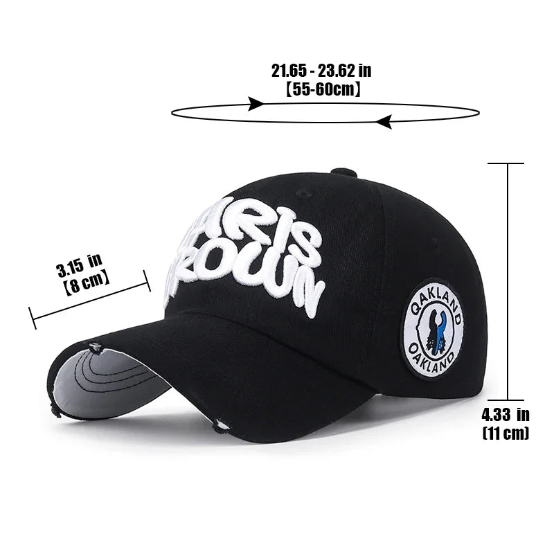 Mode, friluftsliv, sport, basebollkeps, unisex för män och kvinnor, universell bokstavsbroderi, justerbar snapback-keps