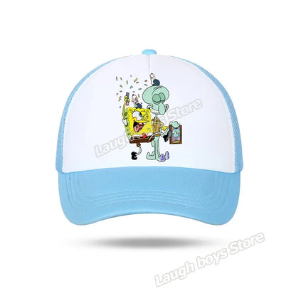 SpongeBobs SquarePants Casual Polyester Sun Hat Truck Driver Baseball Cap Universal Kid Peripheral Adult Anime Adjustable Sunhat