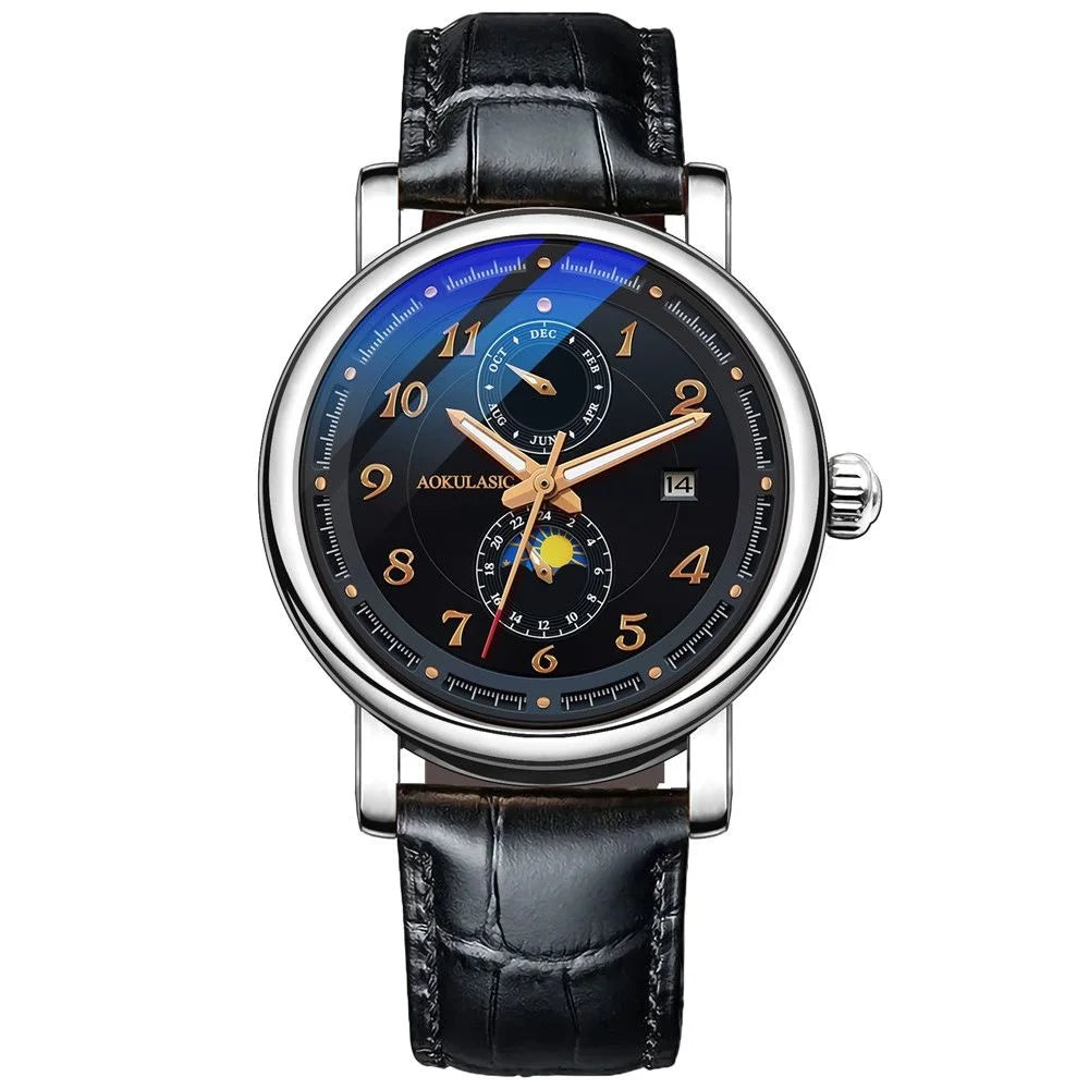 High-End Luxury Men's Mechanical Watch, Fully Automatic Skeleton Design, Fashionable Business Casual Niche Versatile Stylish Trendy Men's Wristwatch, Best-Selling Watch, Top Choice for Men's Gifts, Brand Name Watch, Preferred