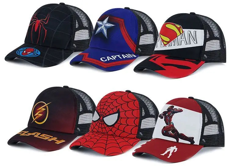 Marvel Avengers Hat Outdoor Sports Baseball Cap Spider-Man Iron Man Cartoon Animation Beach Sun Hat Peaked Hat Children's Gift