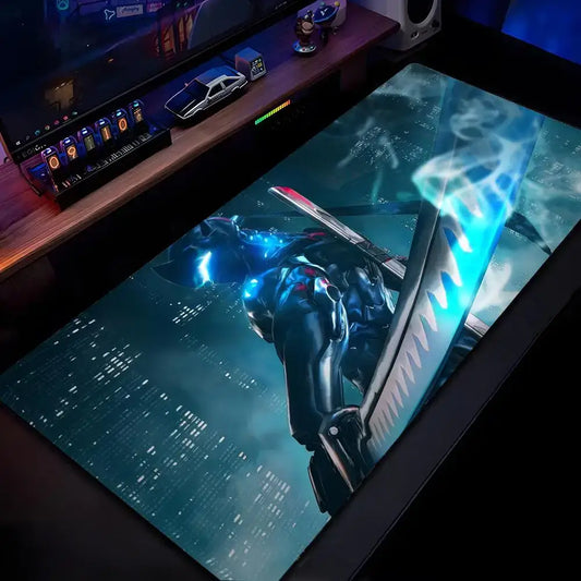 Overwatch Genji podloga za miš s HD ispisom za računalne igrače, prošiveni rub, neklizajuća podloga XXL90x40cm za tipkovnicu i PC stol