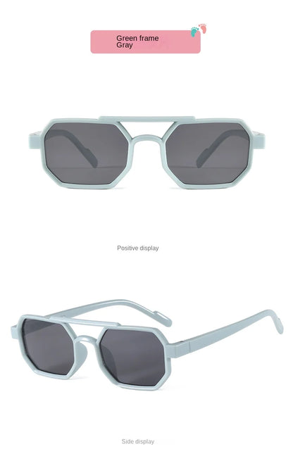 Children’s Sunglasses Vintage Double-beam Sun Glasses UV400 Outdoor Girl Boy Fashion Glasses Classic Square Kids Sunglasses