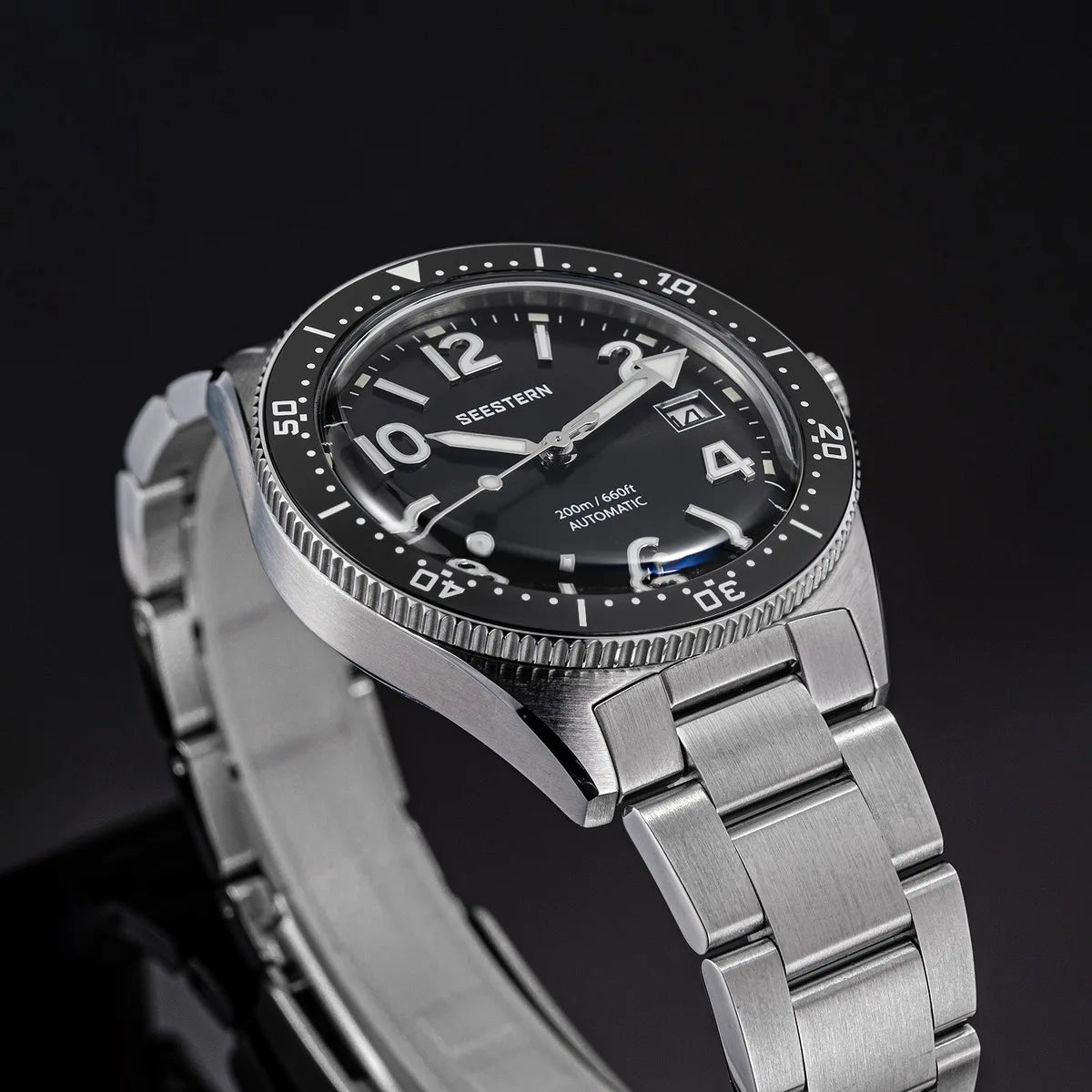 SEESTERN Diver Men's Watch Automatic Mechanical Wristwatches NH35 Movement Ceramic Bezel 20Bar Waterproof Sapphire Luminous S434-2