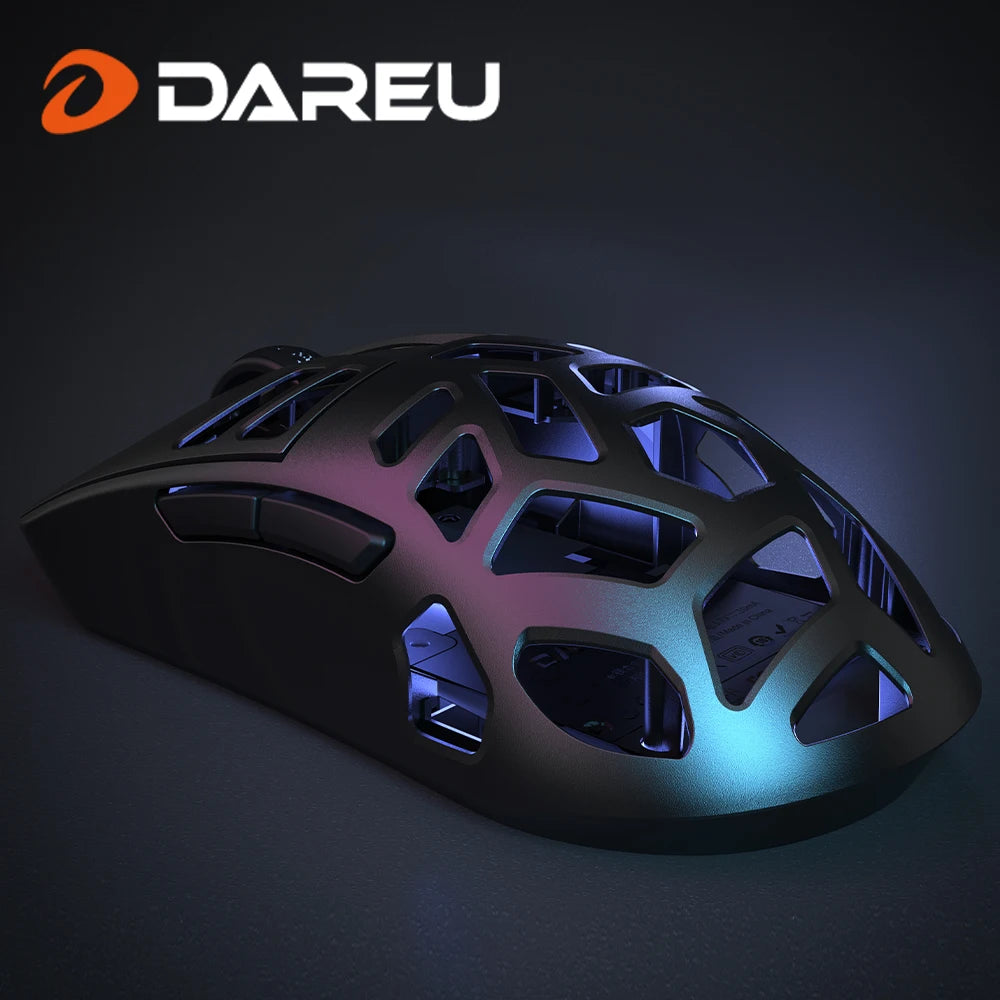 DAREU Al-mg Tri-mode 8Khz PBT bezdrôtová herná myš s rýchlym nabíjaním PAW3950 30000 DPI, ľahká, pre PC hráčov