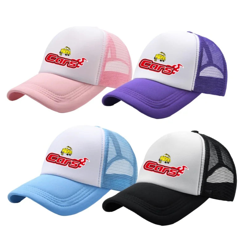Anime Cars Lightning McQueen Cartoon Figure Print Fashion Baseball Cap Girls Boys Summer Casual Adjustable Sun Hat Birthday Gift