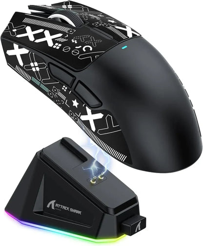 Alkuperäinen tuotemerkki ATTACK SHARK X11 langaton pelihiiri lataustelakalla, PixArt PAW3311 -pelisensori, Origin BT/2.4G langaton/langallinen