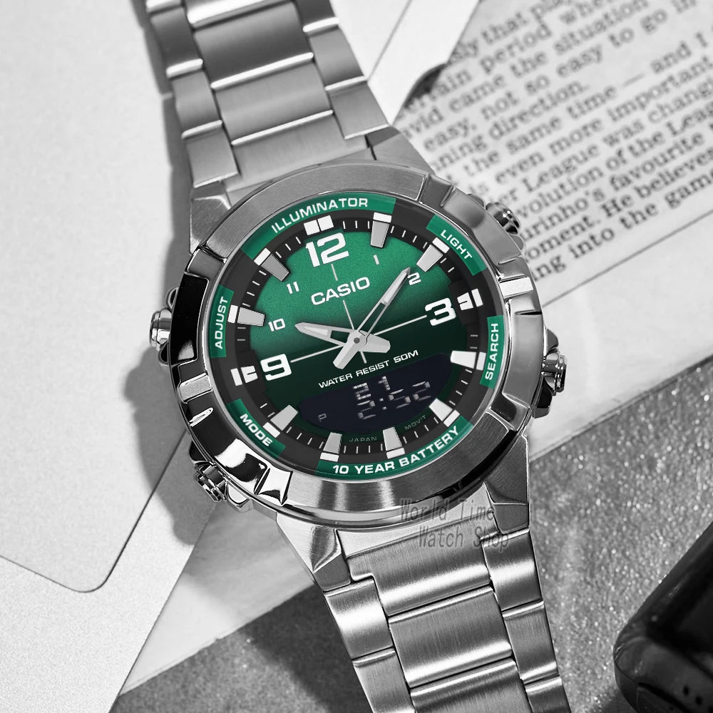 Casio watch for men top luxury set quartz 50m Waterproof  military dual display Watch relogio masculino AMW-870