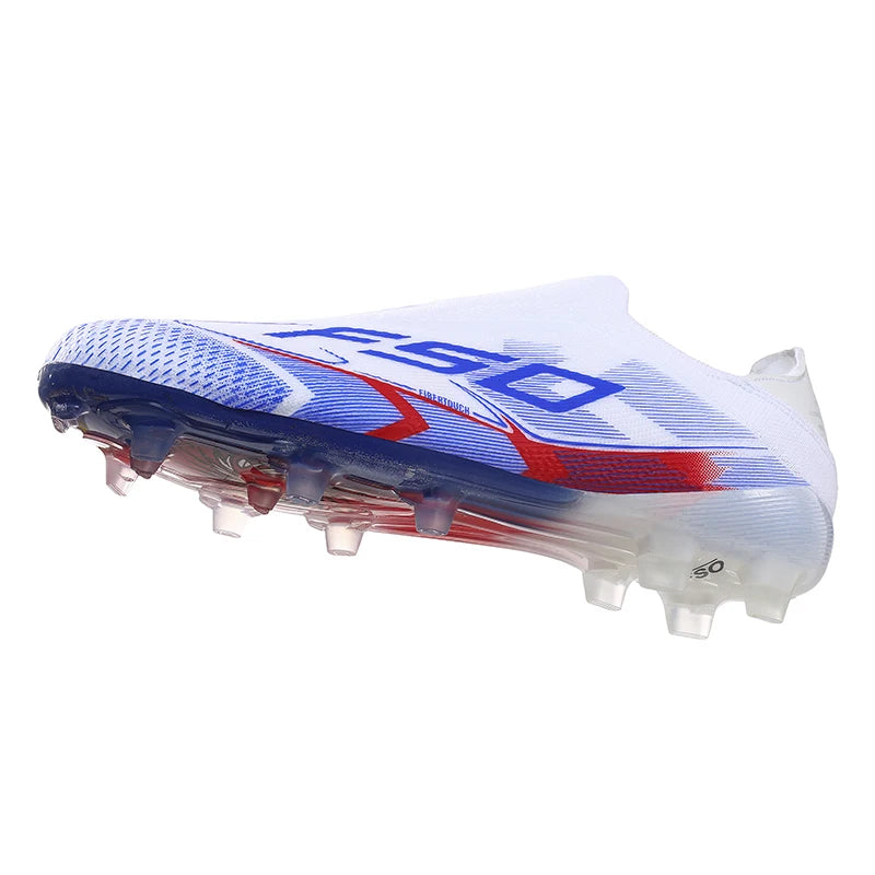 Chaussures de football sans lacets F50 de haute qualité pour hommes, crampons de football FG pour garçons, chaussures de football antidérapantes pour l'entraînement sur gazon, tailles 35-45