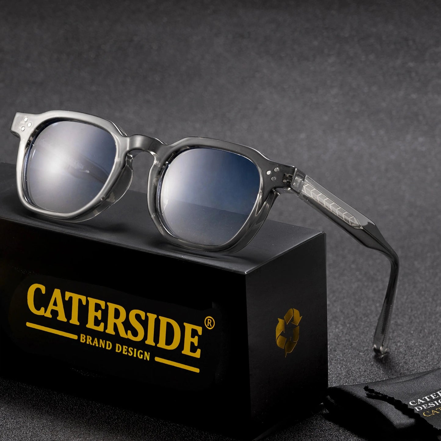 CATERSIDE Retro Punk Men Sunglasses Small Frame Square Personalized Design Sun Glasses Women Travel Party Business Festival Gift
