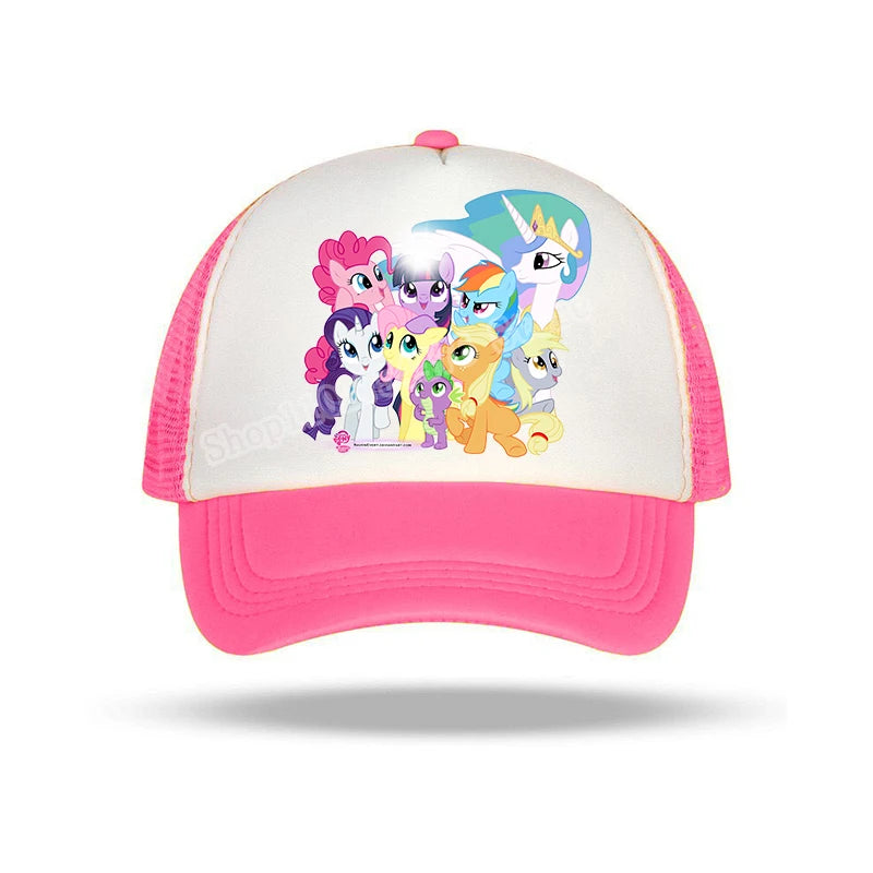 My Little Pony Baseball Caps Girls Summer Breathable Casual Hat Anime Print Sun Cap Kids Adult Adjustable Pointed Hats Gifts
