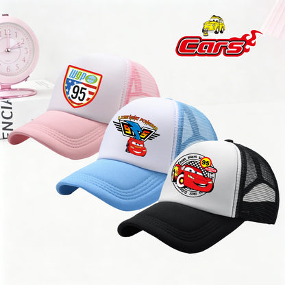Anime Cars Lightning McQueen Cartoon Figure Print Fashion Baseball Cap Girls Boys Summer Casual Adjustable Sun Hat Birthday Gift