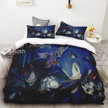 New Duvet Cover Sonic 3D Exquisite Cartoon Anime Digital Printing Bedding Set Comforter Bed Youth Home Decor Children Kids Boys