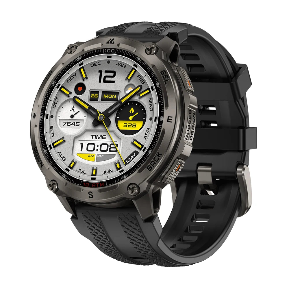 KOSPET Tank T4 Men's Rugged Smart Watch Military Grade Full Stainless Steel GPS 100M Waterproof 45M Freediving Health Monitor