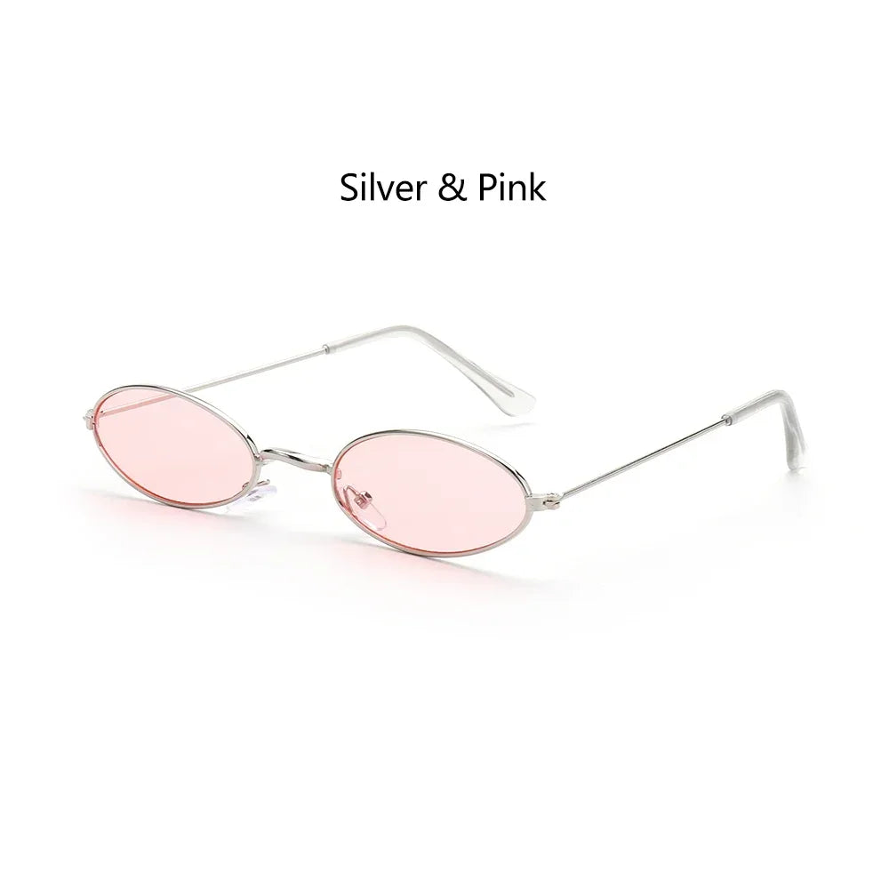 1PC Unisex Retro Small Frame Oval Sunglasses UV400 Fashion Design Sun Glasses Summer Vintage Shades Eyeglasses Accessories