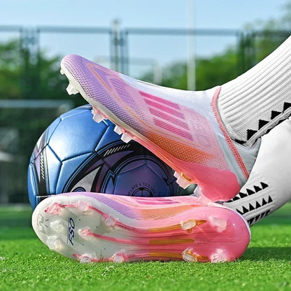 Nouvelles chaussures de football pour hommes, crampons de sport d'extérieur pour garçons et adultes, bottes de football d'entraînement respirantes, antidérapantes, à crampons longs, confortables