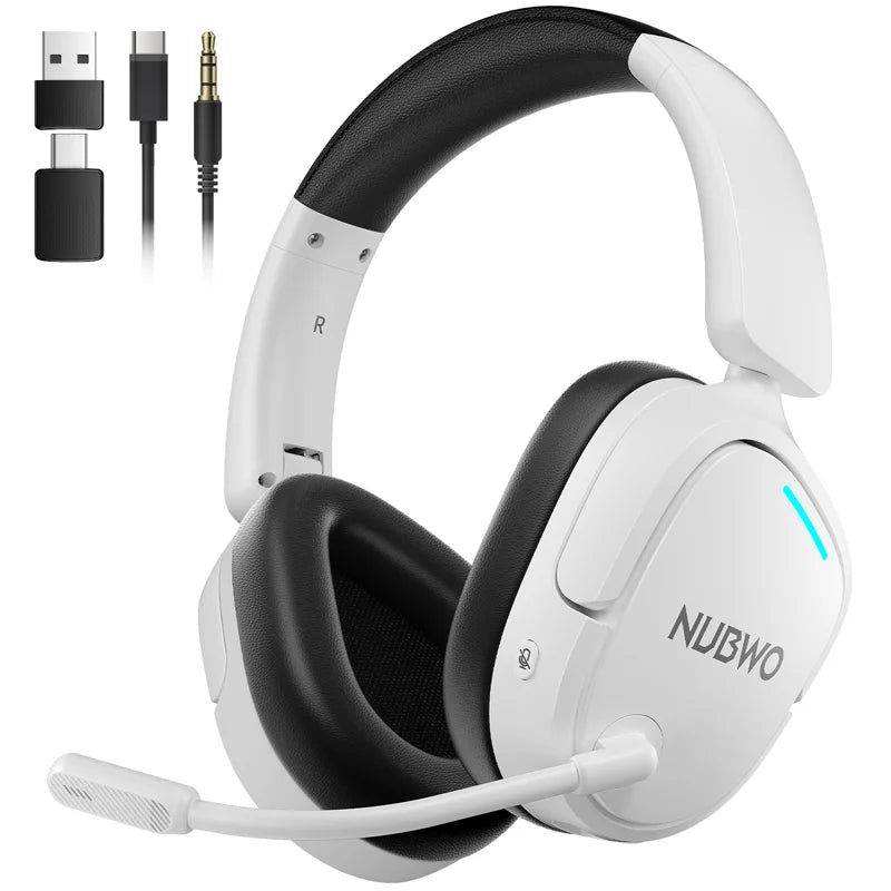 NUBWO HG04 casque de jeu sans fil pour PS5, PS4 double 2.4G et Bluetooth EQ profond Audio suppression du bruit micro pliable léger
