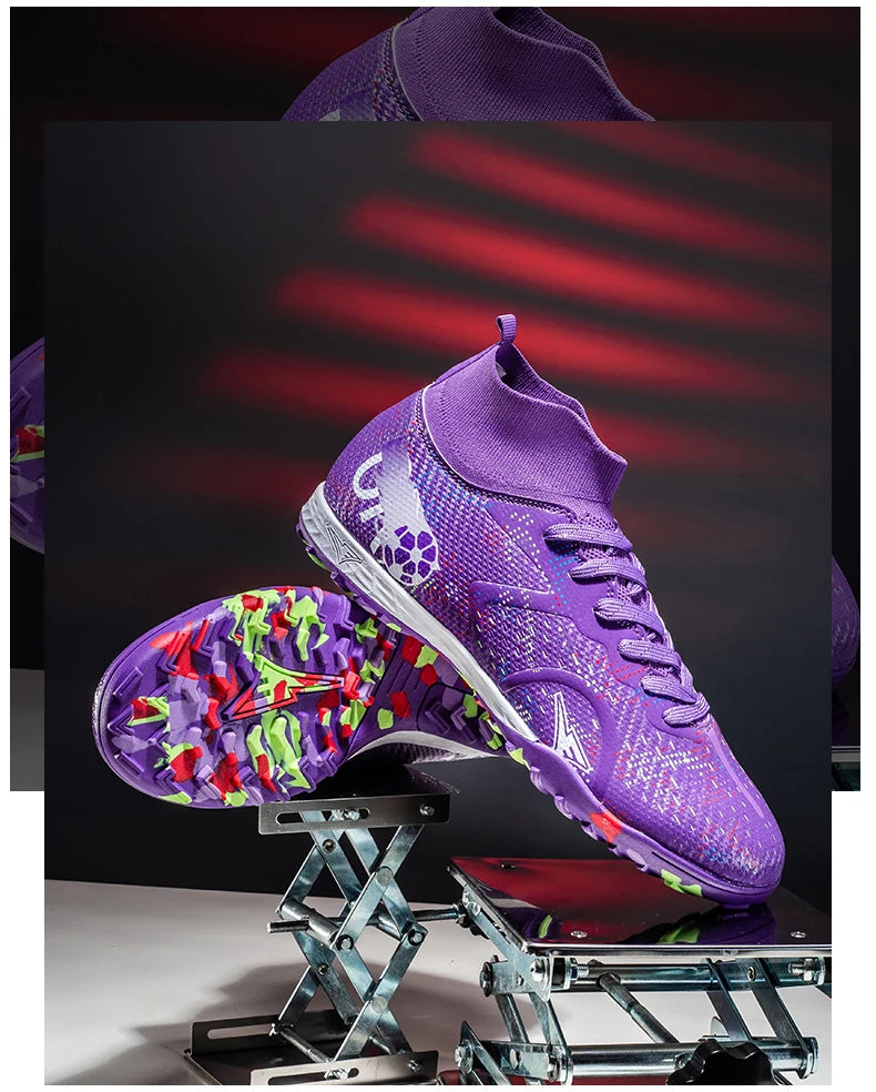 New Men Football Boots Training Soccer Shoes Breathable Grass Cleats Match Long Spikes Indoor Sneakers Ultralight Drop Shipping