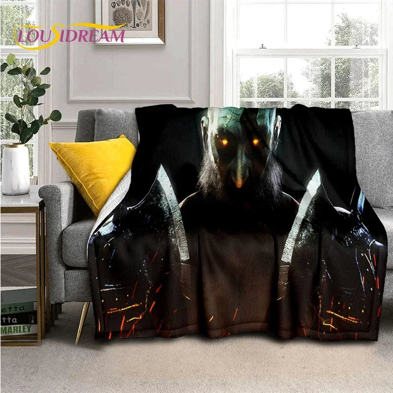 29 Style Kratos God of War Games Cartoon Blanket,Soft Throw Blanket for Home Bedroom Bed Sofa Picnic Travel Office Cover Gifts