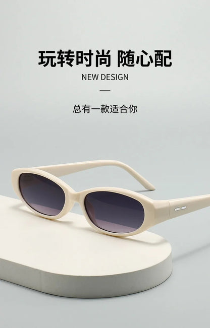Retro Oval Sunglasses for Women Men Chic Cat Eye Y2K Designer UV400 Sun Glasses Outdoor Sports Eyewear Hiking Cycling Shades