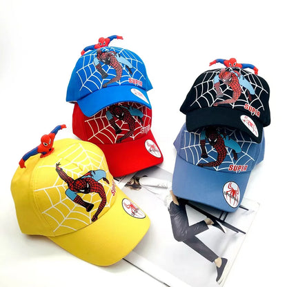 Marvel's new children's cotton skin friendly breathable cartoon sun hat embroidered duckbill cap Spider Man baseball cap