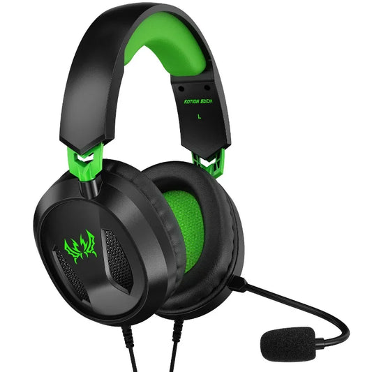 Casque de jeu filaire 360 °   Microphones à haut-parleurs de 40 mm, son surround pour PS5, Xbox Series X S, PC, téléphone portable et tablette, avec commande intégrée.