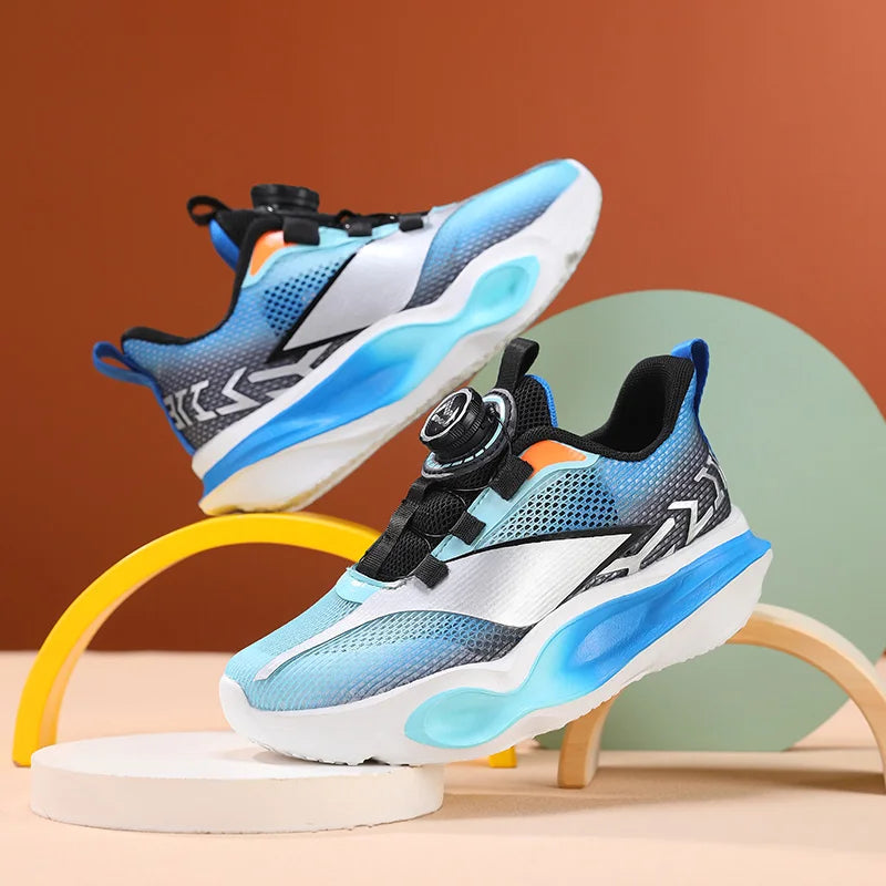 Children Sneakers Fashion Thick Soft Sole Cushioning Elastic Casual Comfortable Tennis Shoes New Lightweight Mesh Jogging Shoes