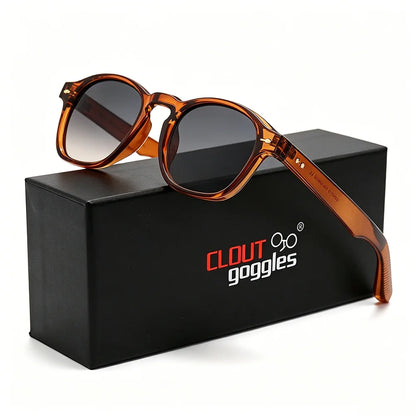 CLOUT GOGGLES Fashion Personality Rivet Sunglasses Women Men Square Frame Outdoor Travel Ultraviolet Protection Sun Glasses