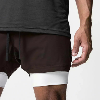 Dragon Ball Men's Double-layer Shorts Son Goku Summer Japanese Anime Fake Two-piece Sports Fitness Quick-drying Shorts