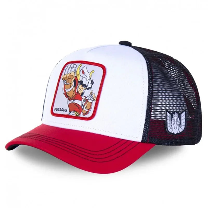Saint Seiya Cotton Anime Cartoon Snapback Cotton Baseball Cap Men Women Hip Hop Dad Mesh Trucker Hat Dropshipping
