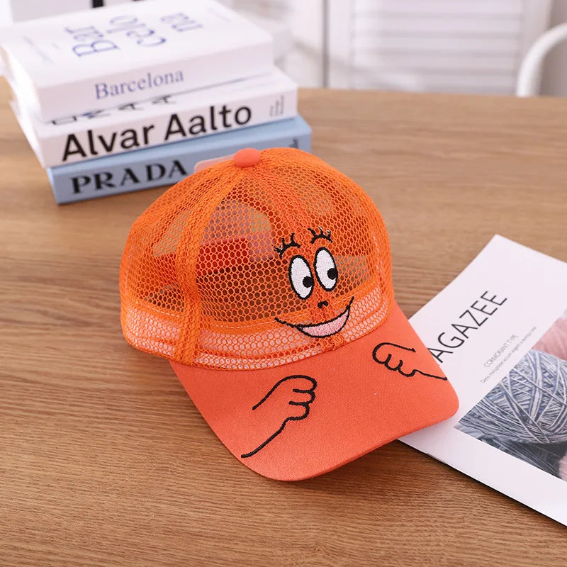 Cool New Boys Girls Kids Children Summer Cute Cap Smiley Face Kawaii Mesh Baseball Cap Popular Hip Hop Sun Hat DropShipping