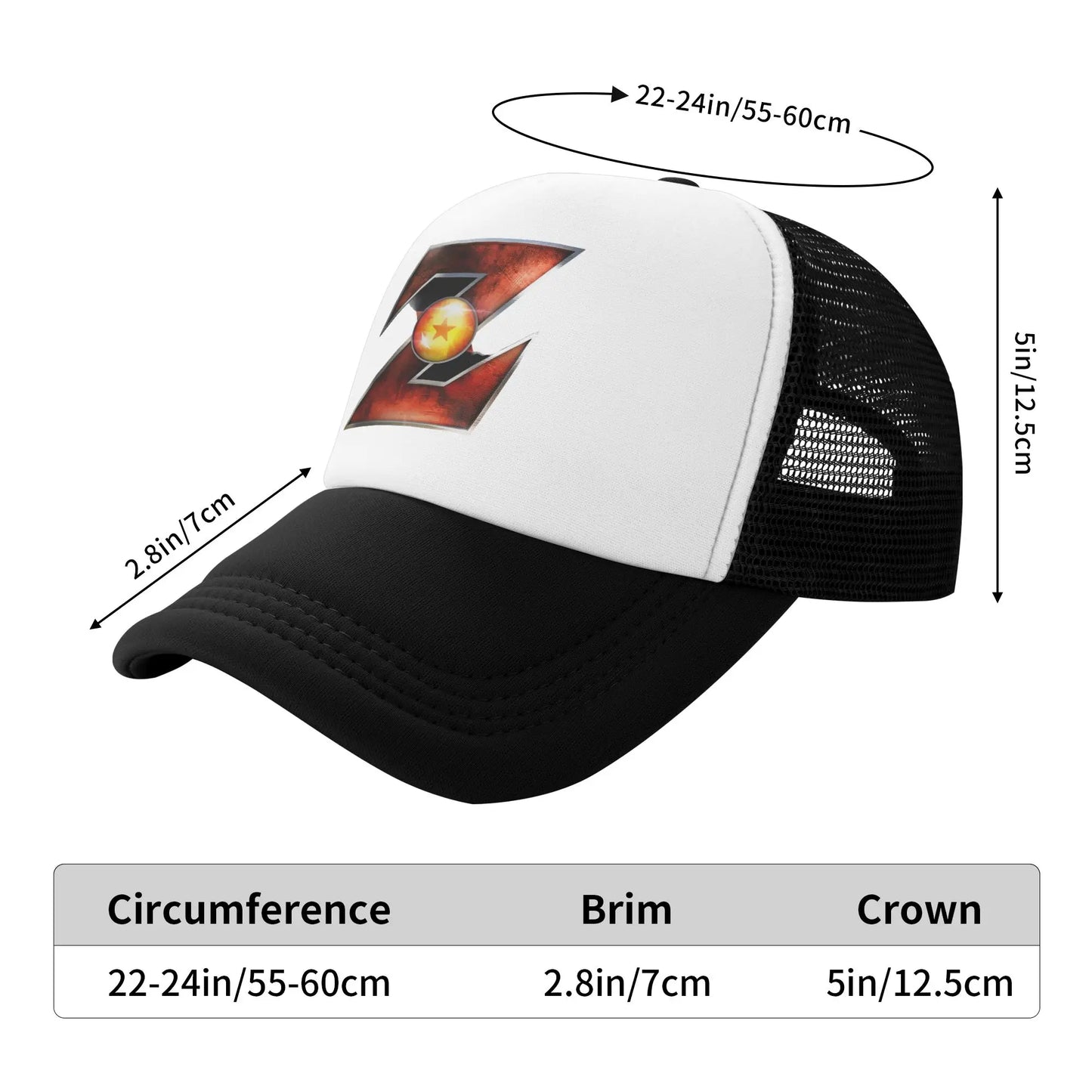 Adult Dragon Ball  Z Logo Trucker Caps Mesh Baseball Cap Polyester  Hats Trucker Hat Breathable Sports Cap Summer