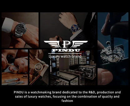 2024 PINDU DESIGN Men Watches Top Brands Luxury Celestial Series Roulette Creative Watch Quartz Wristwatch Montre Homme