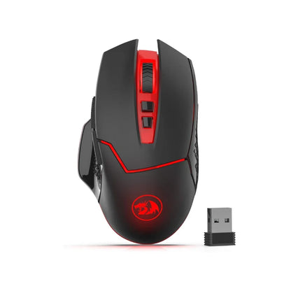 Mouse gaming wireless Redragon M690-1 2.4Ghz cu schimbare DPI, 2 butoane laterale, 2400 DPI, design ergonomic, 8 butoane - mouse negru