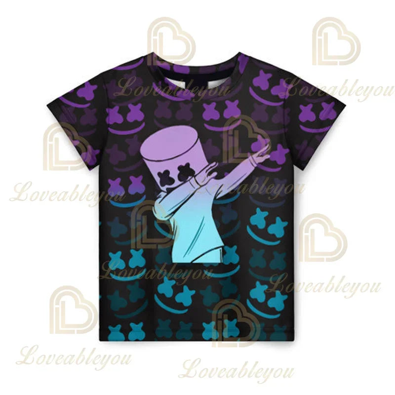 Battle Royale T-paita Fortnite T-paita Victory Cartoon -yläosat nuorille, lasten Hero Game Fortress Night 3D -T-paita pojille ja tytöille