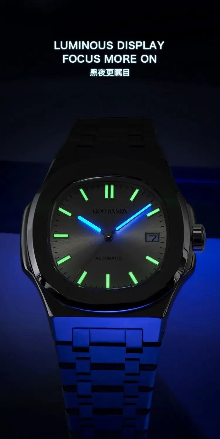 New 2025 Men's Automatic Watch Luminous Man Watches Steel Strap Waterproof Wristwatches Men's Luxury Brand Watch