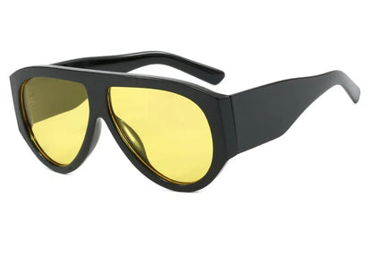 Oversized Pilot Sunglasses Women Fashion 2026 Luxury Big Frame One Piece Gradient Sunglasses Retro Classic Thick Shades