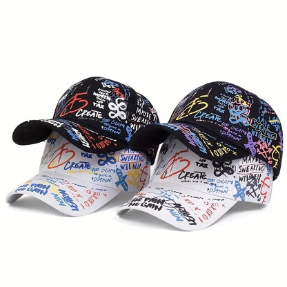 Fashion Graffiti Printing Baseball Cap Outdoor Cotton Casquatte Hat Men Women Summer Sun Hats Adjustable Hip Hop Caps