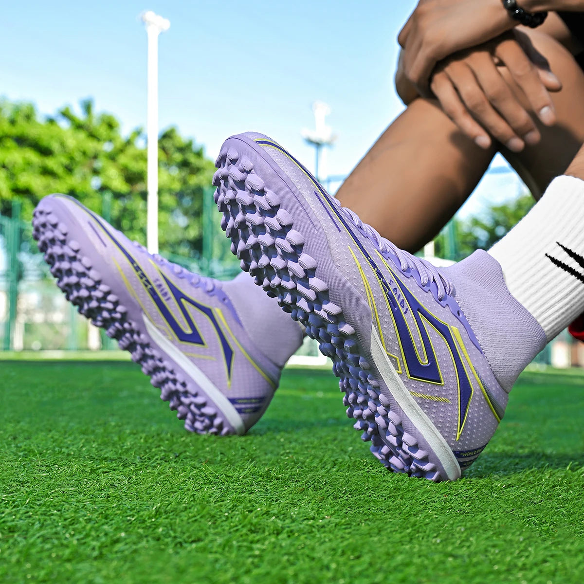 Scarpe da calcio Outdoor TF Turf: tomaia in tessuto PU confortevole, suola in gomma ad alta aderenza, qualità affidabile, scarpe sportive per bambini e adolescenti