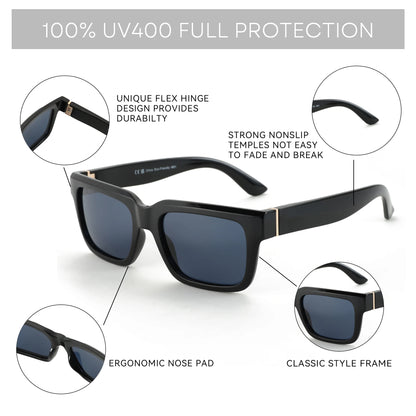 ZENOTTIC 2026 New Fashion Square Polarized Sunglasses Women Men UV400 Protection Shade Rectangle Sun Glasses