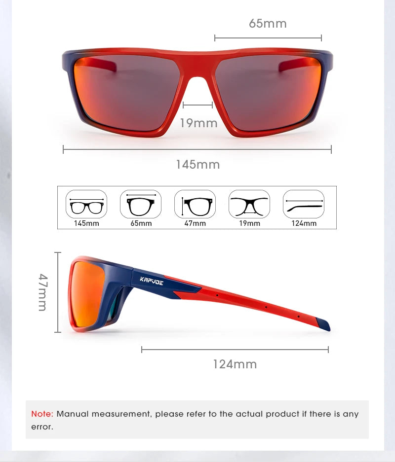KAPVOE Polarized Hiking Fishing Glasses Beach Essentials Road Bike Cycling Sunglasses MTB Bicycle Outdoor Sports golf Eyewear