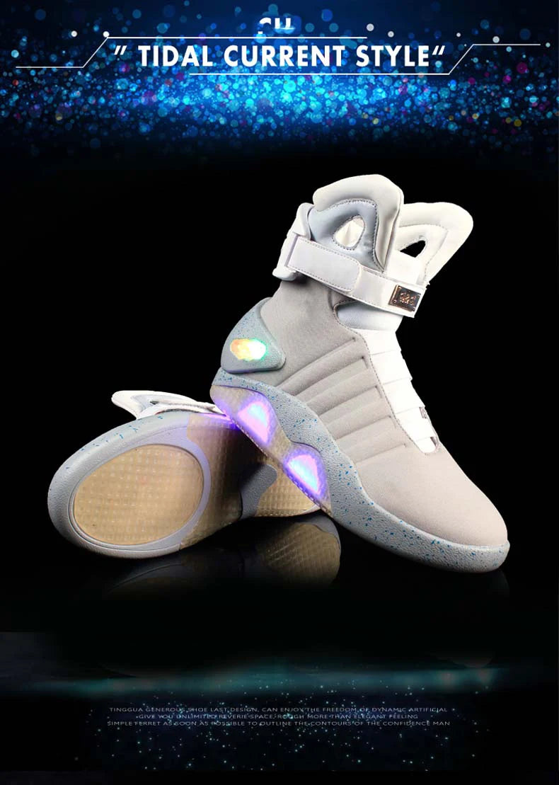 Men Remote Control Led Mag Shoes Fashion Light Up Sneakers Air Shoes Usb Recharging Shoes Back To The Future Boots 1989