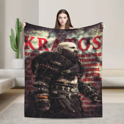 God of War Game Gamers Kratos Blanket Quality Super Soft  Throw Blanket Spring Decorative Couch Chair Sofa Bed Pattern Bedspread