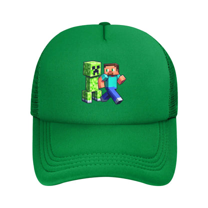 Vuxen Creepers stor urtavla videospel-trucker-keps nätbaseballkeps polyesterhatt solhatt justerbar racingkeps sommar