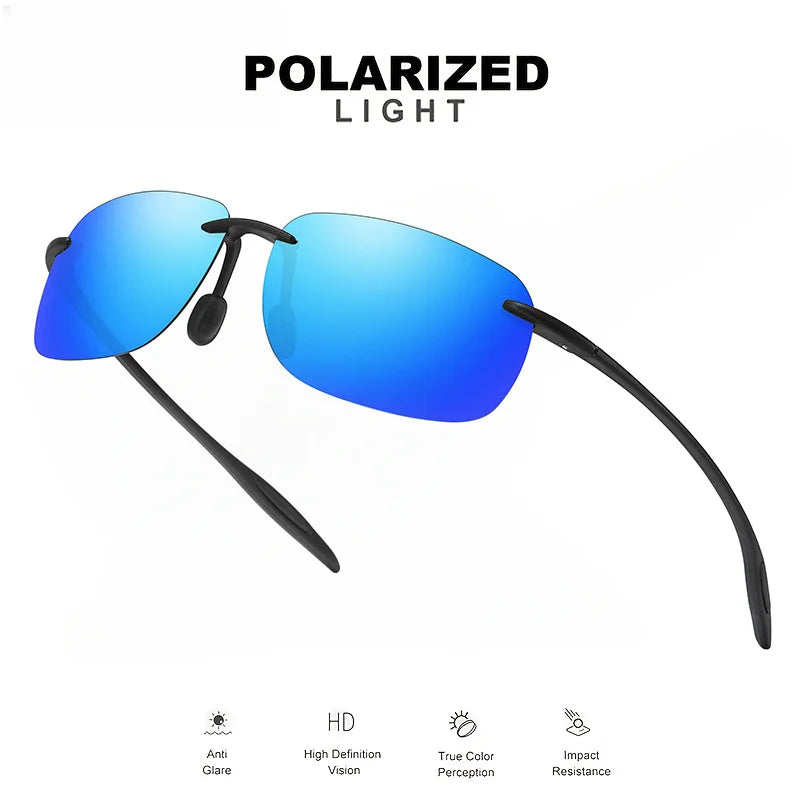 4PCS Ultra Light 11g TR90 Frameless Polarized Aviator Sunglasses - Flexible & Comfort Fit Unisex for Driving, Fishing, Outdoor