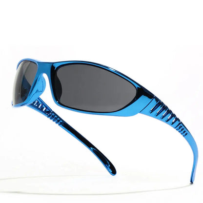 Y2K Silver Sunglasses Color Hollowed Out Future Sense Of Technology Hot Girls Net Red Sunglasses Women Sunglasses Trendy Men