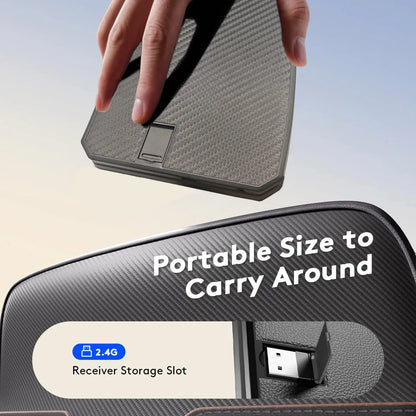 Ergonomic Foldable Bluetooth Keyboard,Split Compact Portable Keyboard for Business Travel,Folding Rechargeable Wireless Keyboard