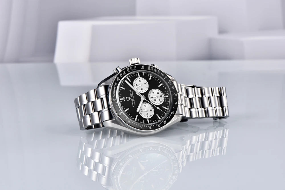 PAGANI DESIGN Moon Uhr – Luxuriöser Quarz-Chronograph für Herren, sportlicher Stil, Saphirglas mit Antireflexbeschichtung, leuchtende Anzeige