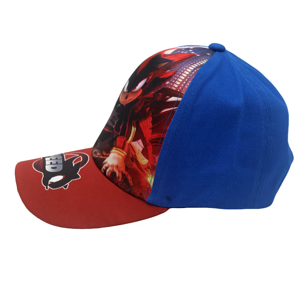 Latest Adjustable 48-54cm Sonic Print Kids' Baseball Cap Anime Tails Knuckles Shadow Sun Hat Blue Hedgehog Baby Outdoor Hat Gift