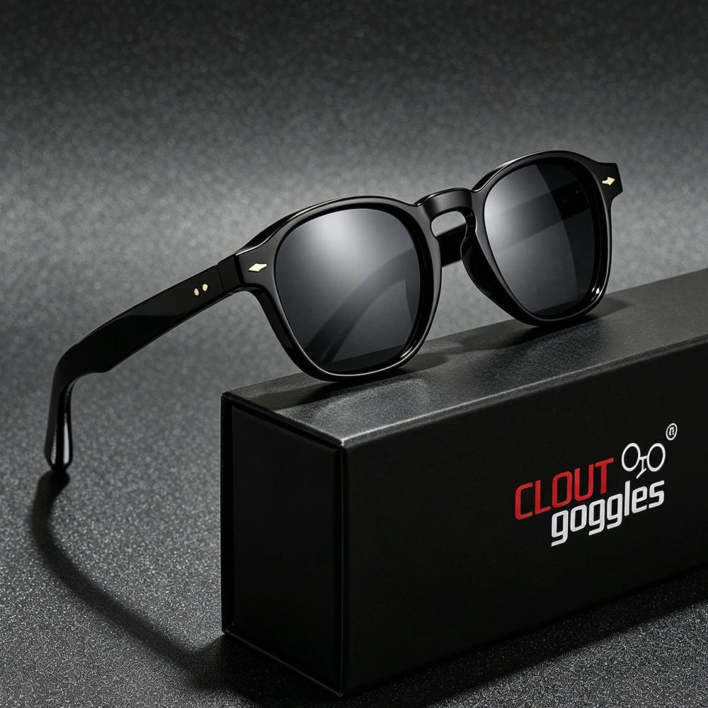 CLOUT GOGGLES Fashion Personality Rivet Sunglasses Women Men Square Frame Outdoor Travel Ultraviolet Protection Sun Glasses