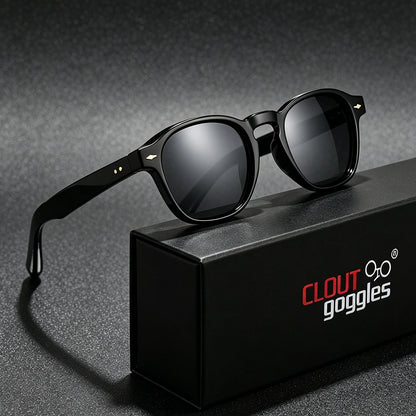CLOUT GOGGLES Fashion Personality Rivet Sunglasses Women Men Square Frame Outdoor Travel Ultraviolet Protection Sun Glasses